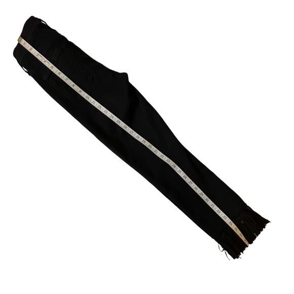 Mother High Waist Rascal Top Fray Whip Fringe Skinny Black Jeans Size 24 - Picture 11 of 14